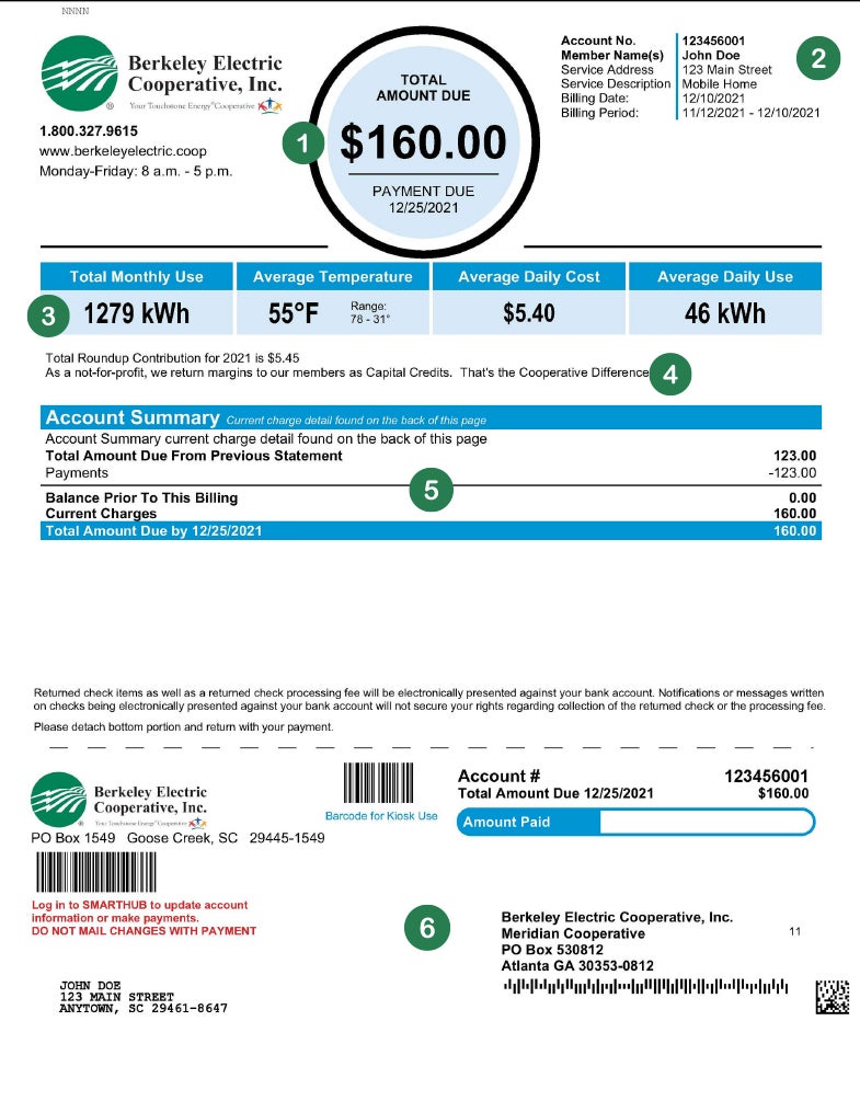 bill example front page