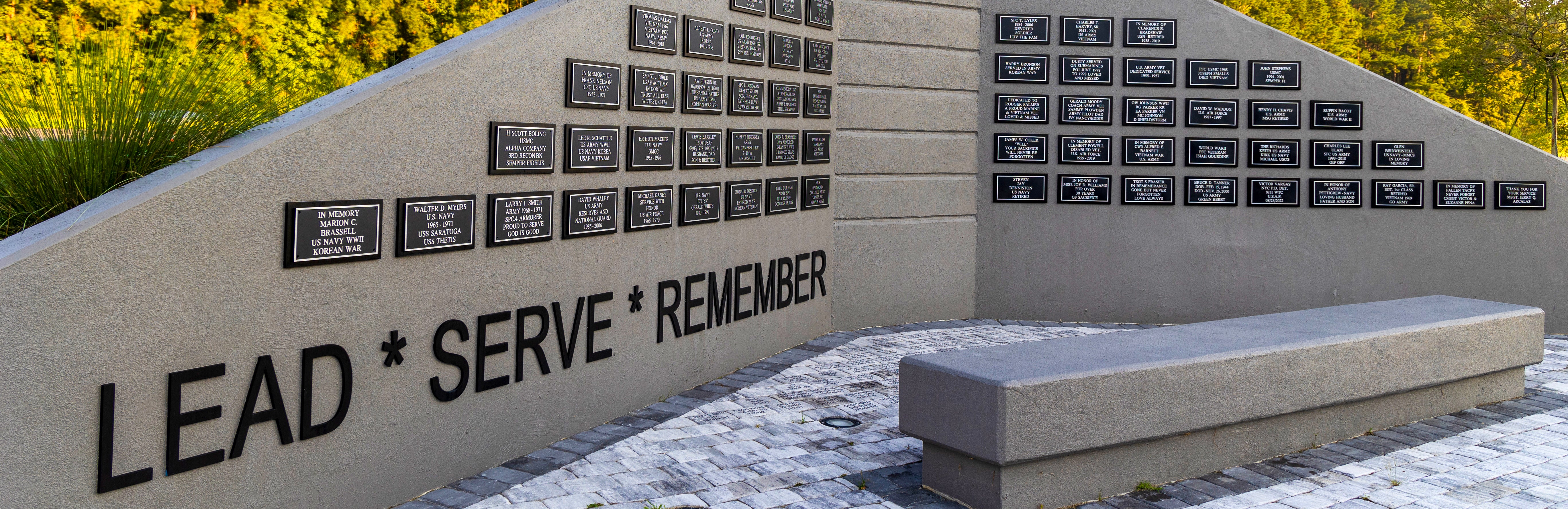 angled view of veterans monument